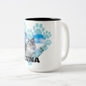 Custom Cat Photo Coffee Mok met naam (Voorkant rechts)
