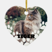 Custom Cat Photo Keramisch Ornament met Naam (Voorkant)