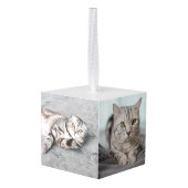 Custom Cat Photo Memorial Pet Christmas Decoratie (Achter hoekig)