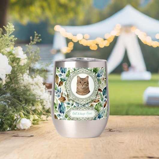 Custom Cat Photo & Name Tumbler (Bruiloft (Gedraaid)  )