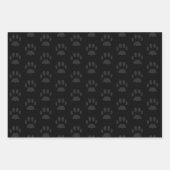 Custom Cat Photo Paw Print Pet Verjaardag Zwart Inpakpapier Vel (Voorkant 2)