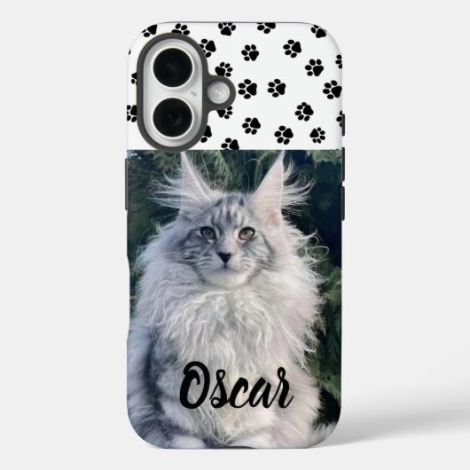 Custom Cat Photo Phone Case with Name  (Achterkant)