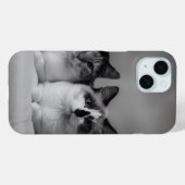 Custom Cat Portrait iPhone 15 Slim Fit Case  (Achterkant (horizontaal))