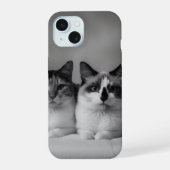 Custom Cat Portrait iPhone 15 Slim Fit Case iPhone 15 Case (Achterkant)