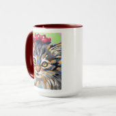 Custom Cat Portrait Painting -Forever Loved Pet Mok (Voorkant links)