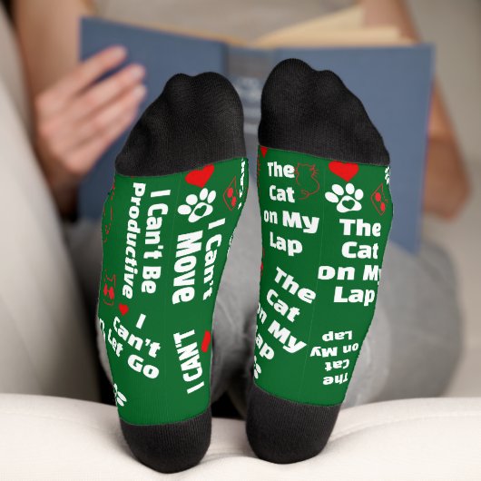 Custom Cat Sokken voor Cat Lovers! Grappige kat So (Onderkant)