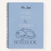 Custom Cat Teacher Tasks Tests & Tabbies Notitieboek (Voorkant)