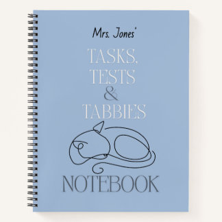 Custom Cat Teacher Tasks Tests & Tabbies Notitieboek