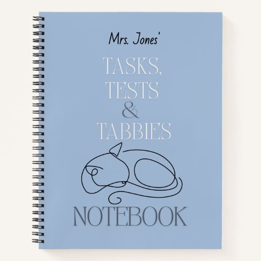 Custom Cat Teacher Tasks Tests & Tabbies Notitieboek (Voorkant)