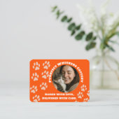 Custom Cattery Business Card – Orange  Visitekaartje (Staand voorkant)
