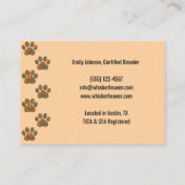 Custom Cattery Business Card with Photo  Visitekaartje (Achterkant)
