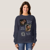 Custom Cattery Sweatshirt Voeg uw foto en QR-code  (Voorkant volledig)