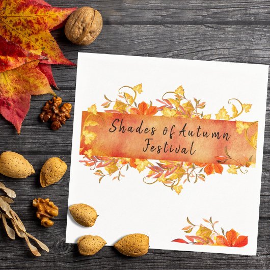 Custom Celebration Rustic Autumn Leaves Napkins Servet