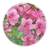 CUSTOM CERAMIC KNOB/PINK AZALEAS/PHOTOG./DIG.MANIP KERAMISCHE KNOP (Voorkant)