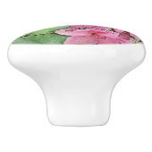 CUSTOM CERAMIC KNOB/PINK AZALEAS/PHOTOG./DIG.MANIP KERAMISCHE KNOP (Zijkant)