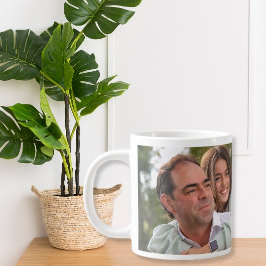 Custom Ceramic Mug for Dad – Black and White Grote Koffiekop