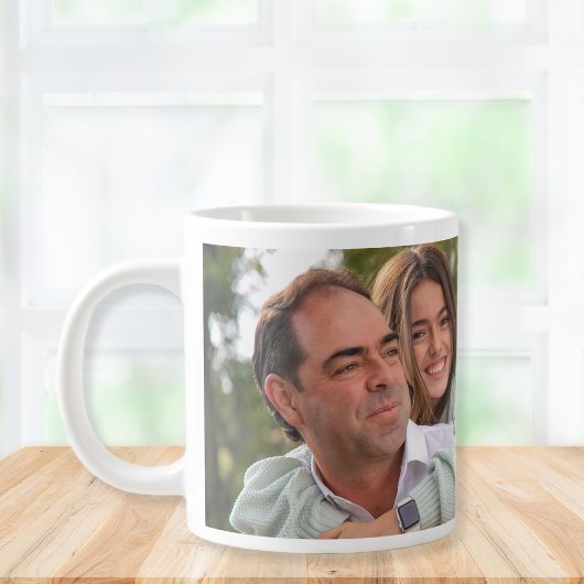 Custom Ceramic Mug for Dad – Black and White Grote Koffiekop
