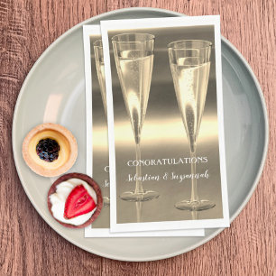 Custom Champagne Glasses Gefeliciteerd Servet