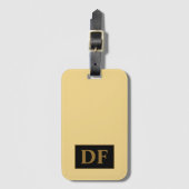 Custom Champagne Monogrammed Bagagelabel (Voorkant (verticaal))