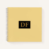 Custom Champagne Monogrammed Notitieboek (Voorkant)