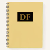 Custom Champagne Monogrammed Notitieboek (Voorkant)