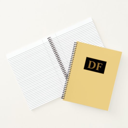 Custom Champagne Monogrammed Notitieboek (Binnen)