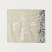 Custom Champagne & Silver Personalized Photo Booth Wandkleed (Voorkant (horizontaal))