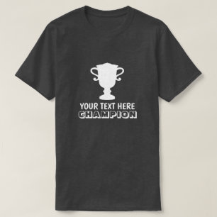 Custom Champion t shirt for first Prize winnaars