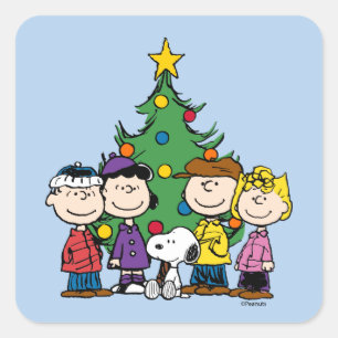 Custom Charlie Brown and Friends Vierkante Sticker