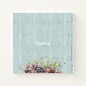 Custom Charming botanical White filigree Blue Notitieboek (Achterkant)