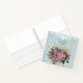 Custom Charming botanical White filigree Blue Notitieboek (Binnen)