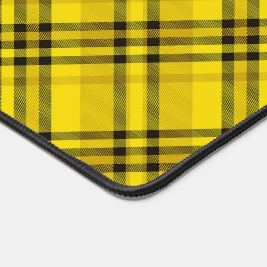 CUSTOM CHECK PLAID ELEGANT GEEL ZWART BUREAUMAT (Hoek)