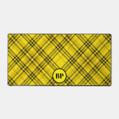 CUSTOM CHECK PLAID ELEGANT GEEL ZWART BUREAUMAT (Voorkant)