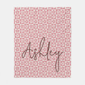 Custom Checkered Name Blanket for Mom or Auntie Fleece Deken (Voorkant)