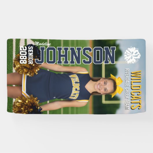 Custom Cheerleading Senior Cheer Homecoming Game Spandoek (Horizontaal)