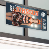 Custom Cheerleading Senior Cheer Team Photo Spandoek (Buitenkant Gebouw)