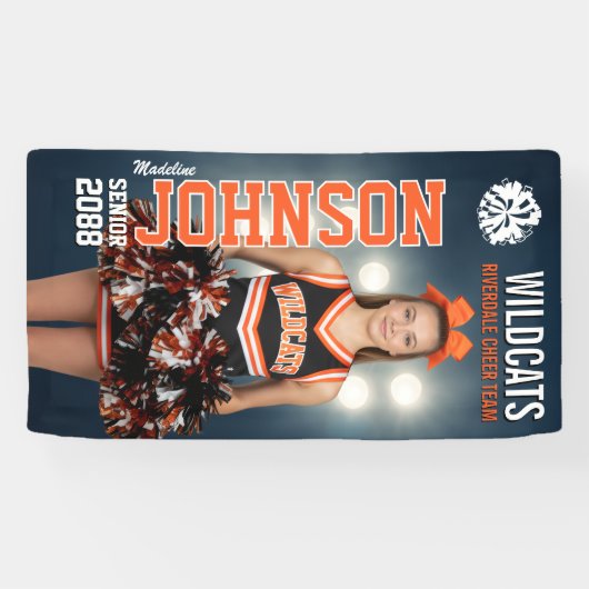 Custom Cheerleading Senior Cheer Team Photo Spandoek (Horizontaal)