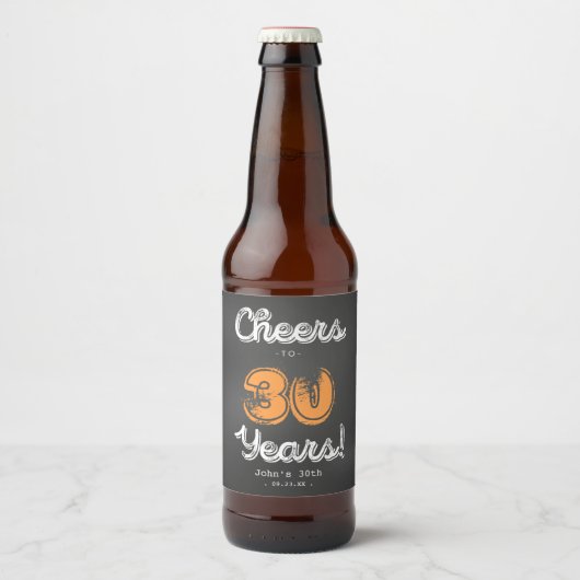 Custom Cheers Milestone Verjaardag Bier Fles Label Bier Etiket (Voorkant)