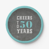 Custom Cheers Milestone Verjaardagsfeestje Papieren Bordje (Voorkant)