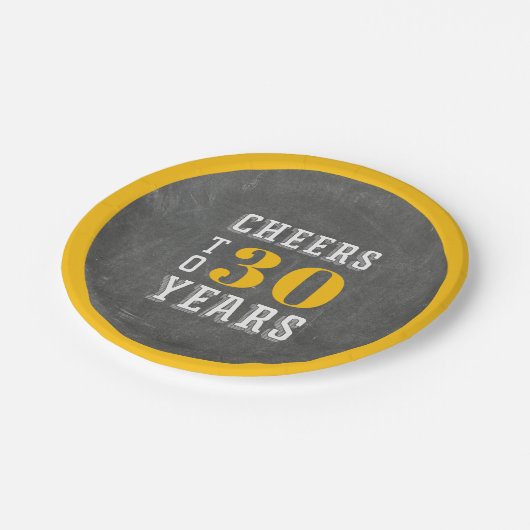 Custom Cheers Milestone Verjaardagsfeestje Papieren Bordje (Gekanteld)