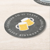 Custom Cheers Milestone Verjaardagsfeestje Ronde Kartonnen Onderzetter (Gebogen)