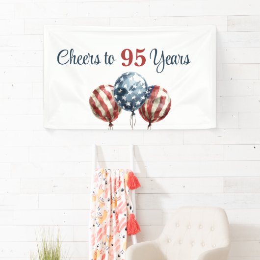 Custom Cheers to 95 Years Birthday Party Spandoek (Insitu)