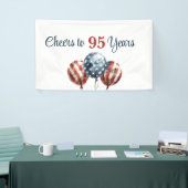 Custom Cheers to 95 Years Birthday Party Spandoek (Beurs)