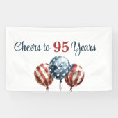 Custom Cheers to 95 Years Birthday Party Spandoek (Horizontaal)