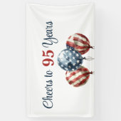 Custom Cheers to 95 Years Birthday Party Spandoek (Verticaal)