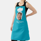 Custom Chef met Foto & Naam Koken Gift Blauw Schort (Insitu)