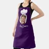 Custom Chef met Foto & Naam Koken Gift Paarse Schort (Insitu)