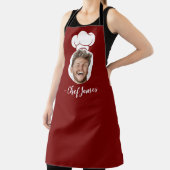 Custom Chef met Foto & Naam Koken Gift Rood Schort (Insitu)