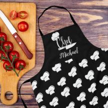 Custom Chef met naam Black & White Chef Pet