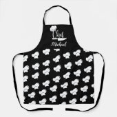 Custom Chef met naam Black & White Chef Pet Schort (Voorkant)